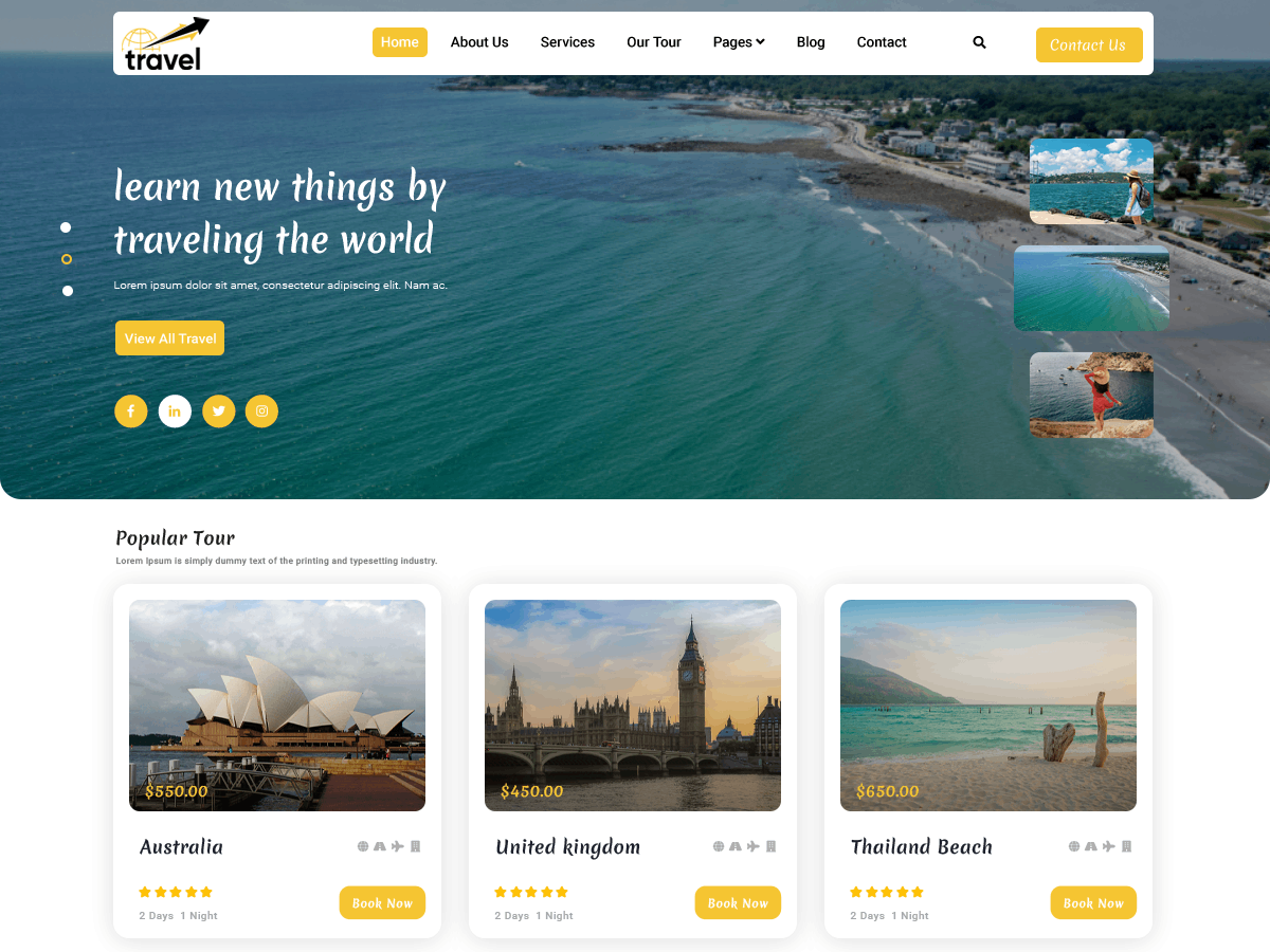 Tafri Travel Blog theme screenshot