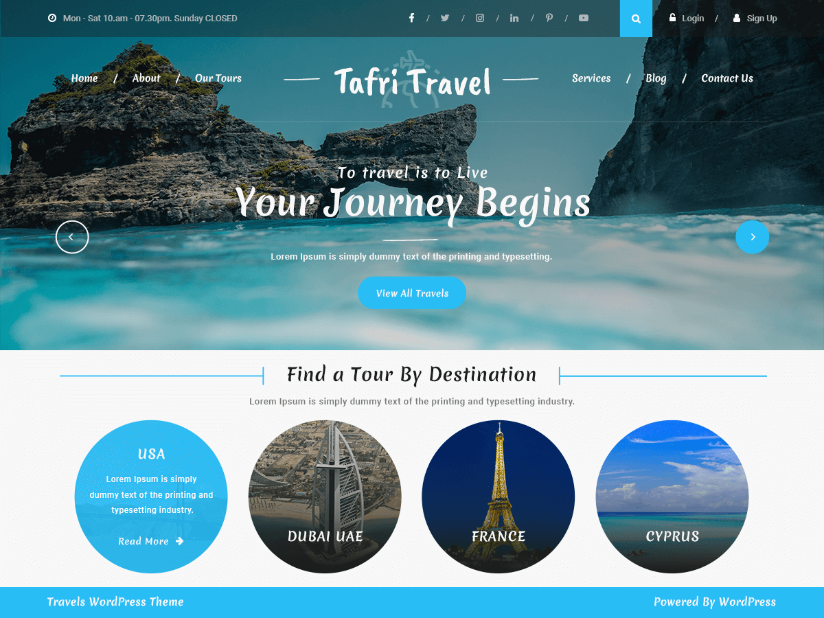 Tafri Travel theme screenshot