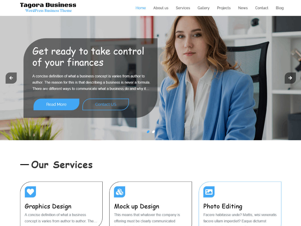 Tagora Business theme screenshot