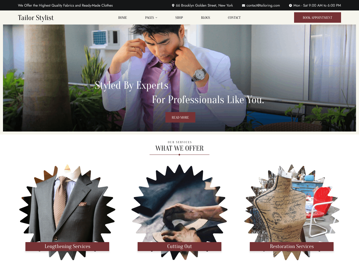 Tailor Stylist theme screenshot