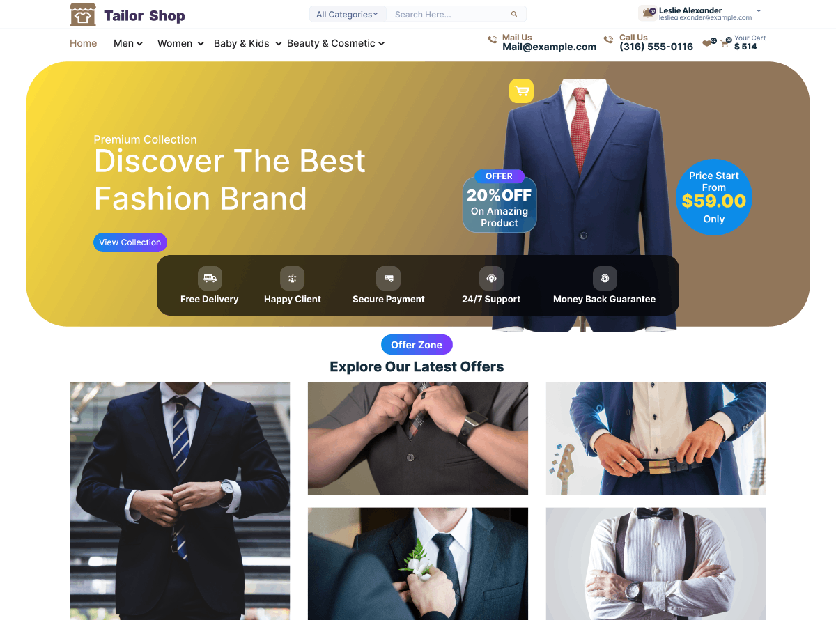 Tailor Suits theme screenshot