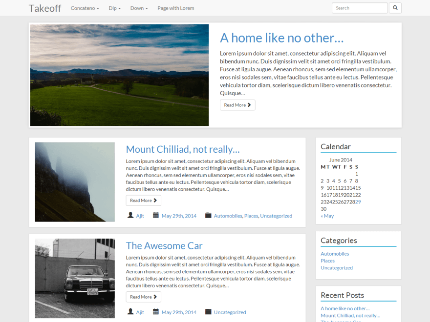 Takeoff theme screenshot