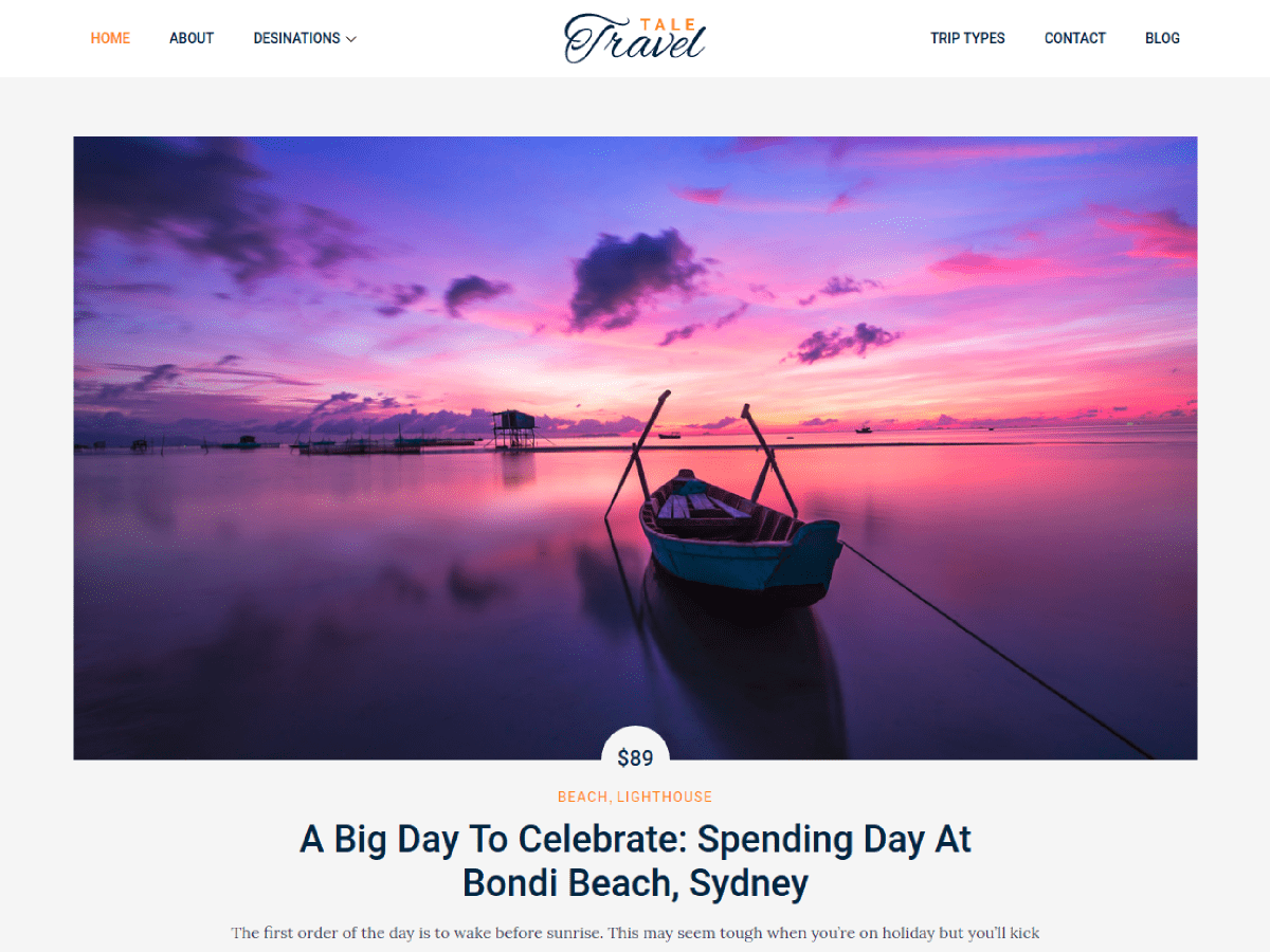 Tale Travel theme screenshot