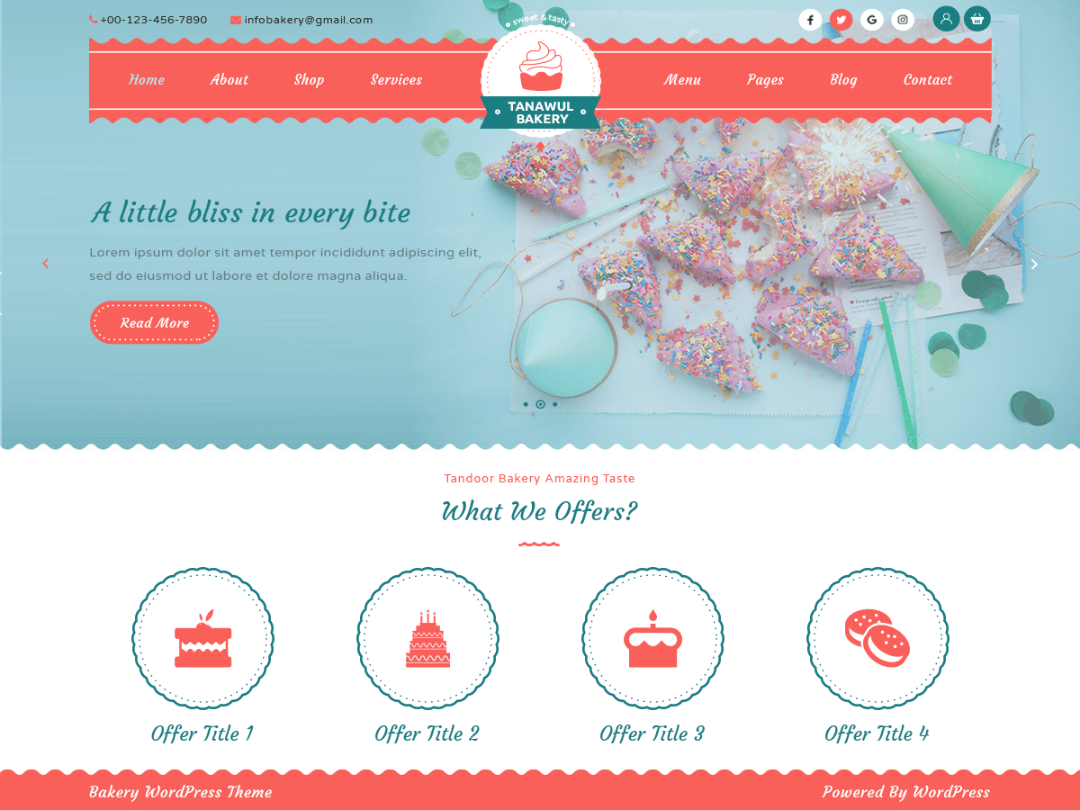 Tanawul Bakery theme screenshot