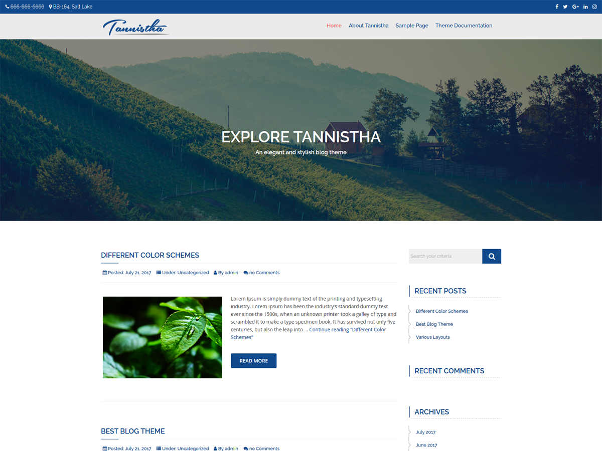 Tannistha theme screenshot