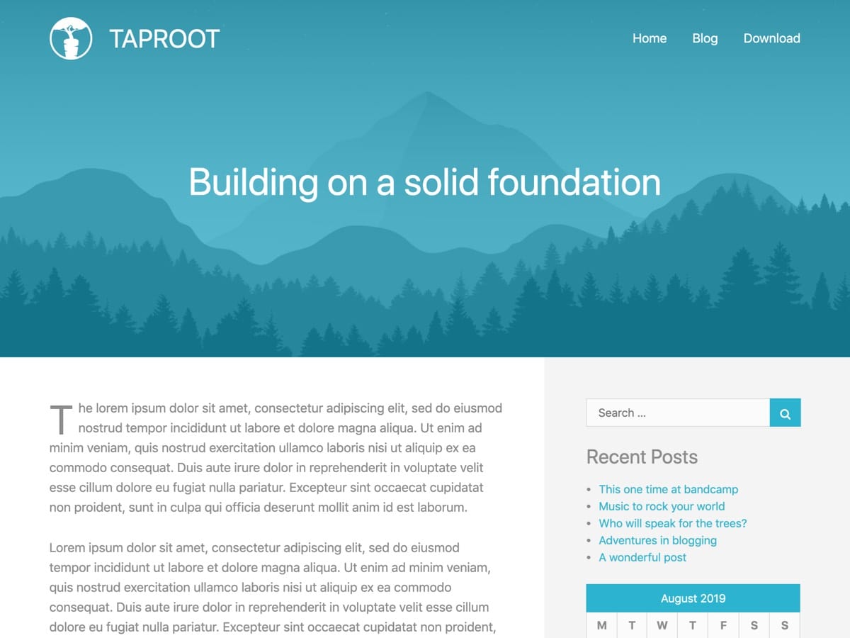 Taproot theme screenshot
