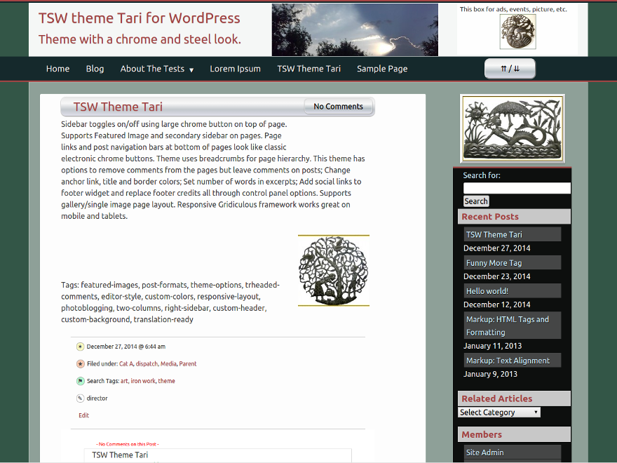 Tari theme screenshot