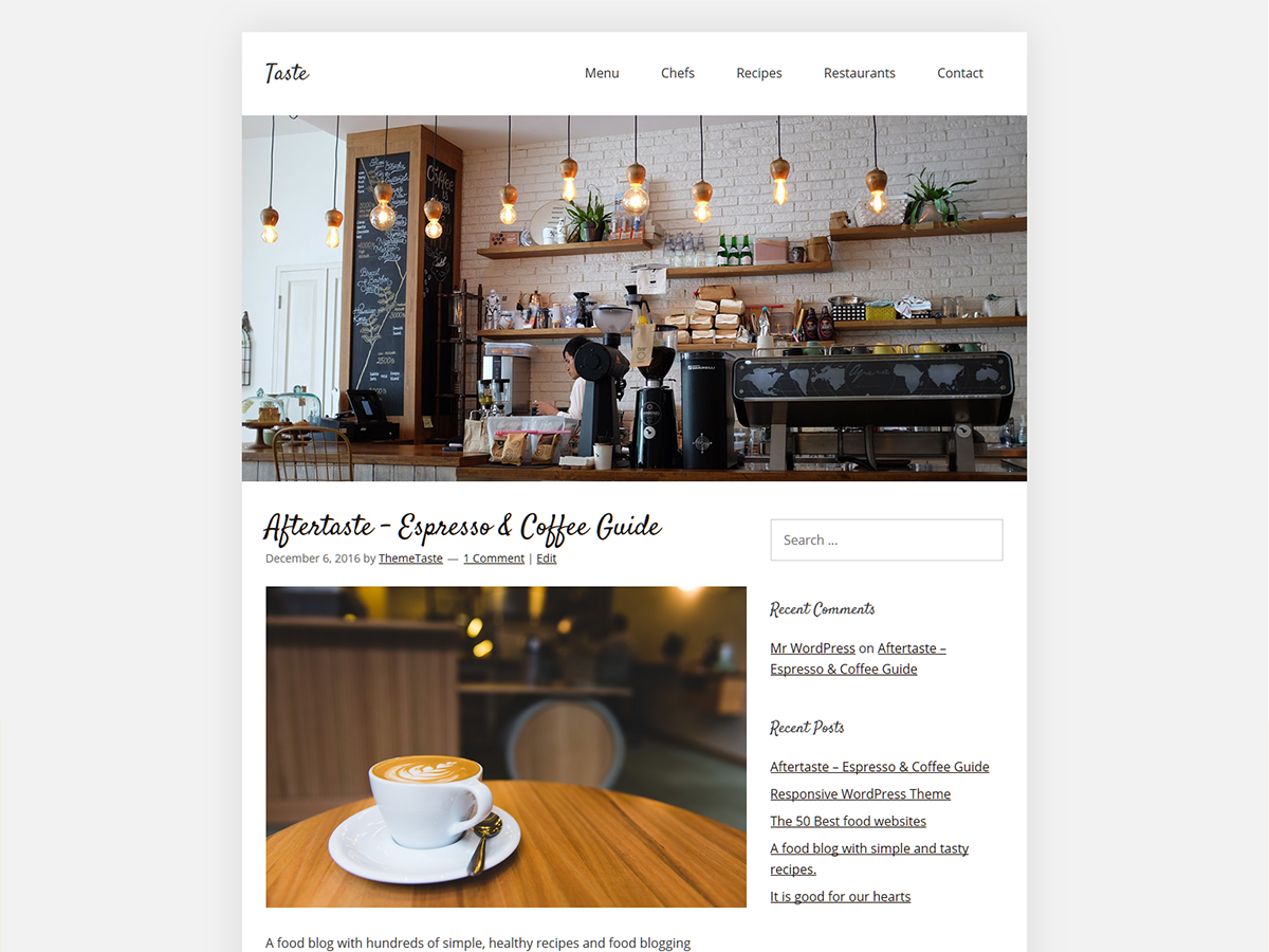 Taste theme screenshot