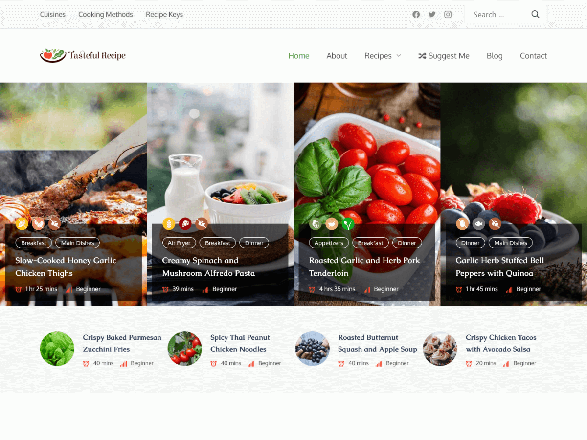 Tasteful Recipe theme screenshot