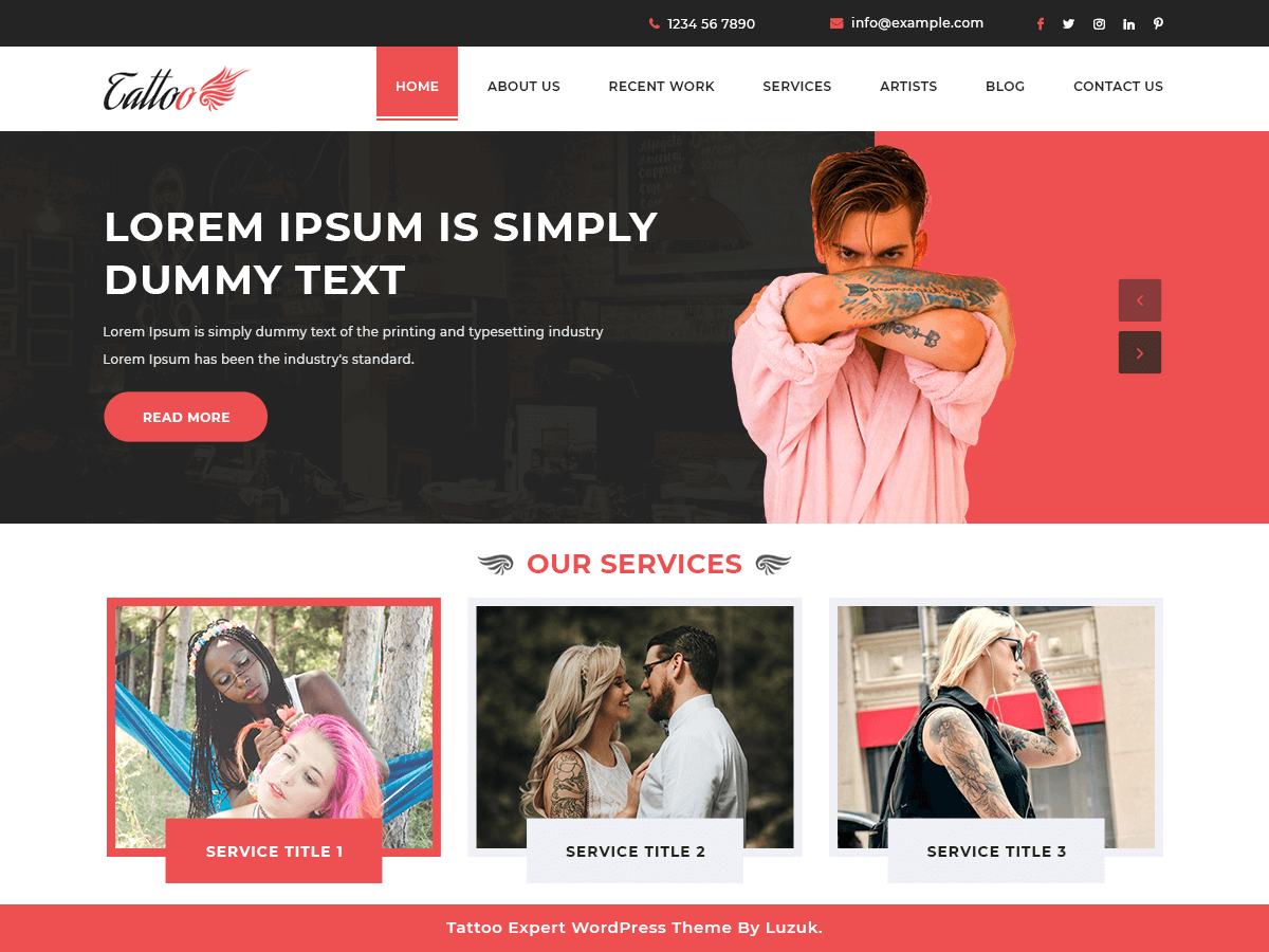 Tattoo Expert theme screenshot