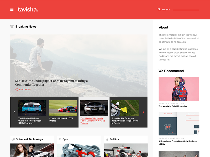 Tavisha theme screenshot