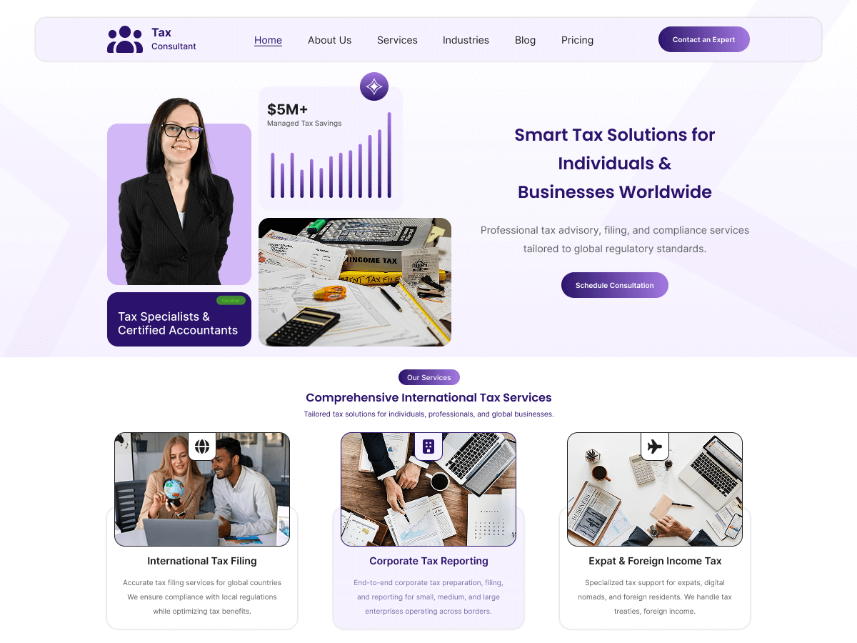 Tax Consultant theme screenshot
