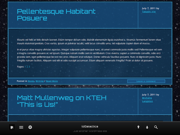 tdGalactica theme screenshot