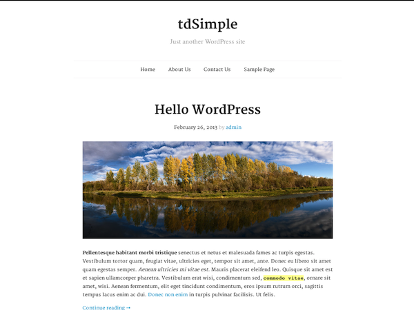 tdSimple theme screenshot