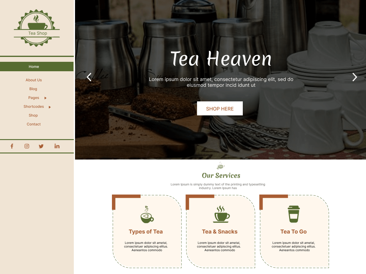 Tea Cafe Delight theme screenshot