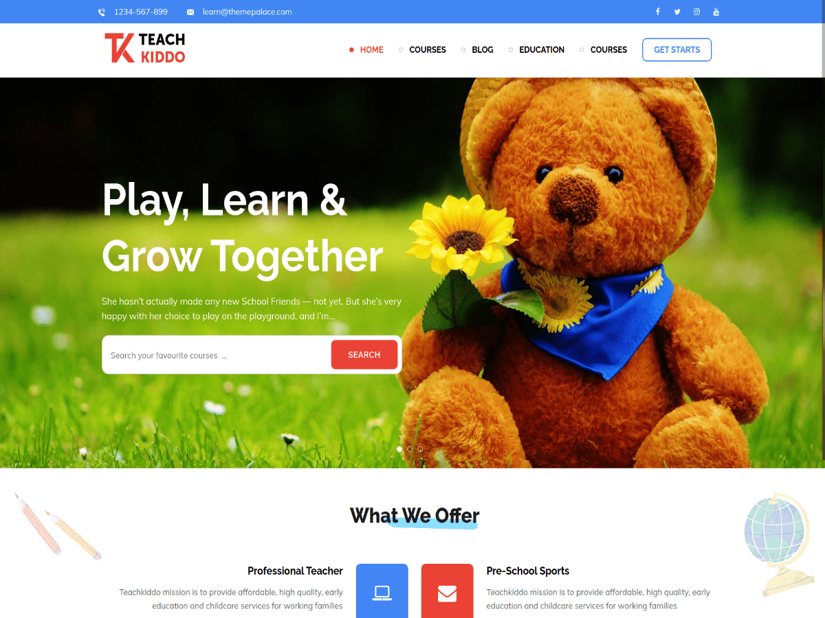 Teach Kiddo theme screenshot