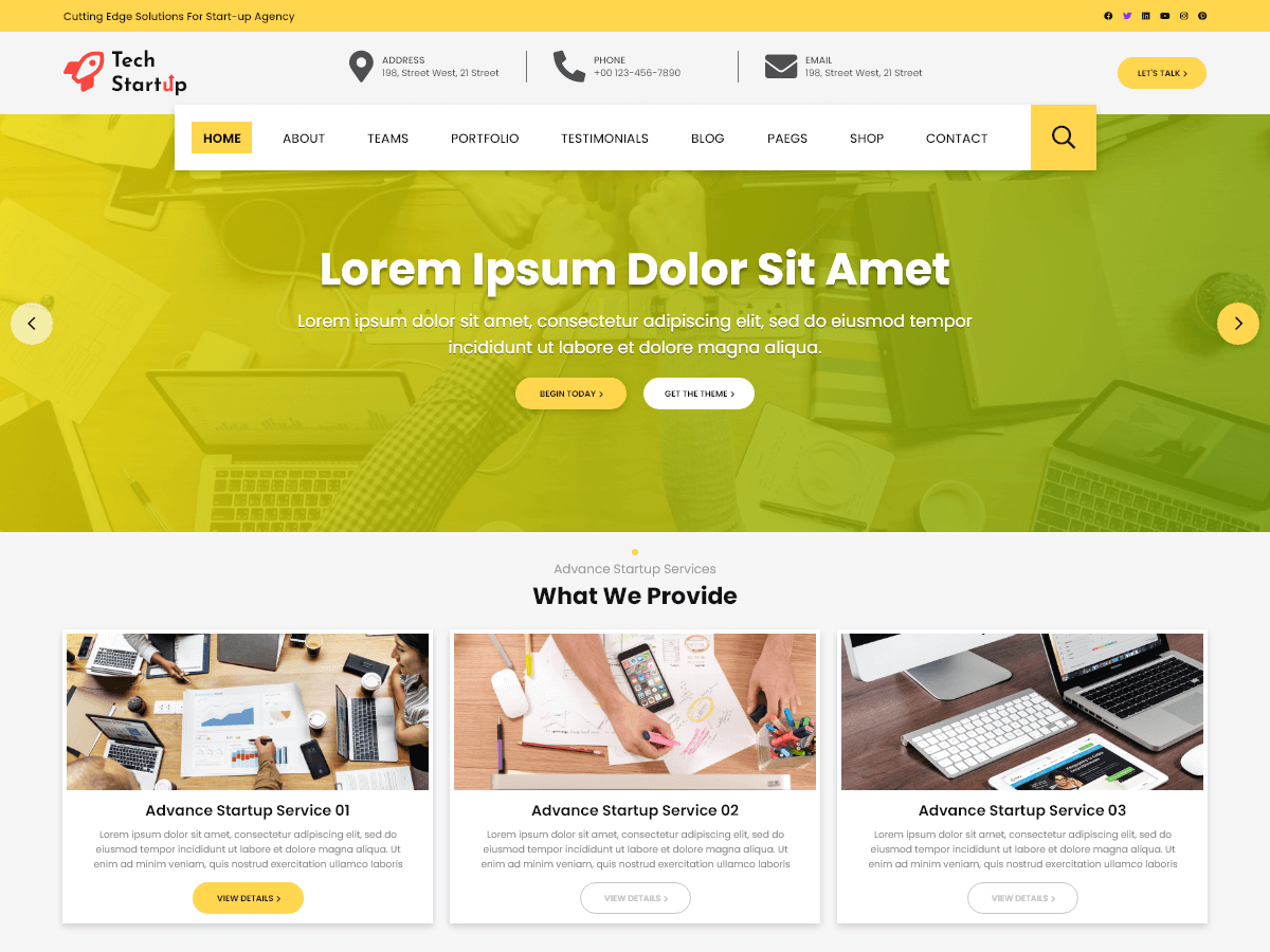 Tech Startup theme screenshot