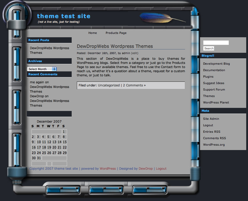 Tech2 theme screenshot