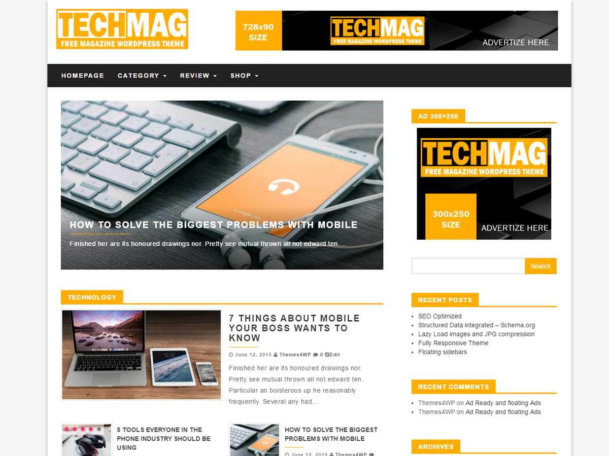 TechMag theme screenshot