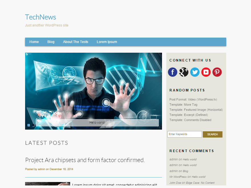TechNews theme screenshot