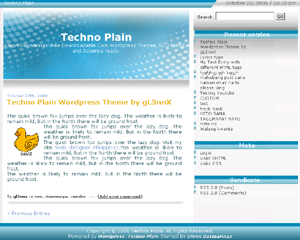 Techno Plain theme screenshot