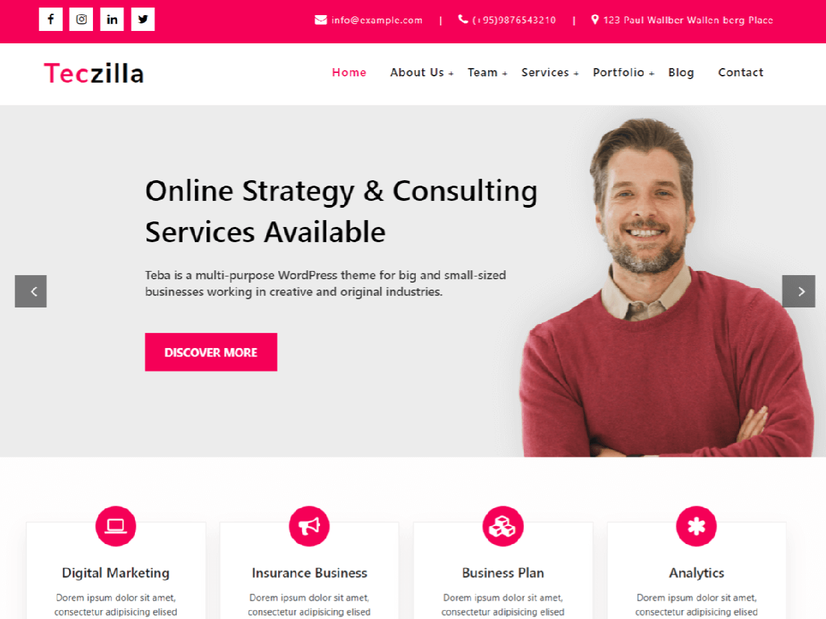 Teczilla Business theme screenshot