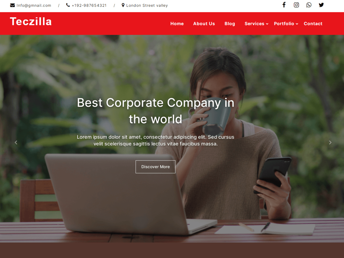 Teczilla Corporate theme screenshot