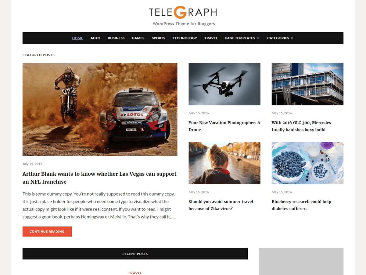 Telegraph theme screenshot
