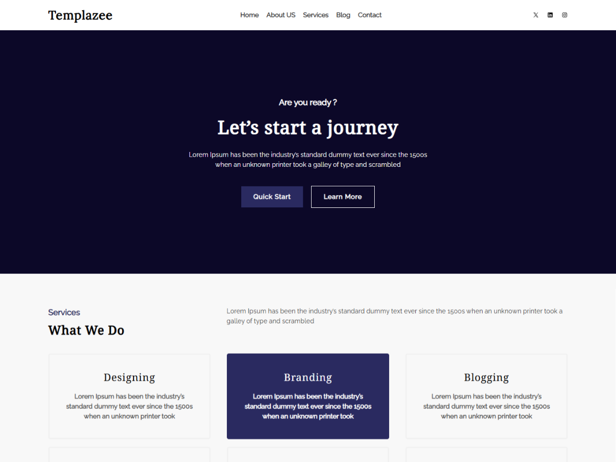 Templazee theme screenshot