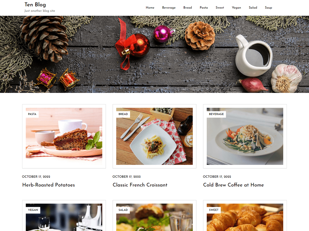 Ten Blog theme screenshot