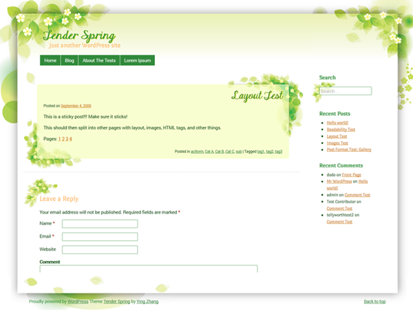 Tender Spring theme screenshot