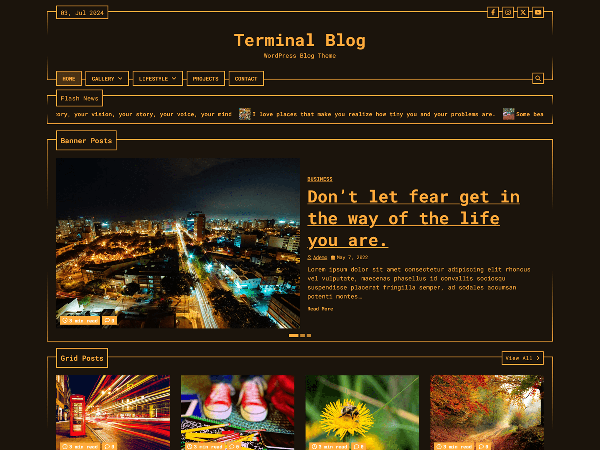 Terminal Blog theme screenshot