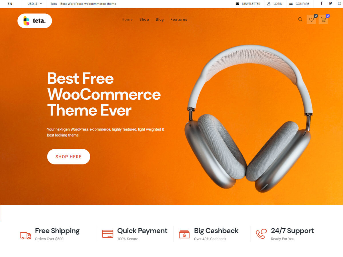 teta lite theme screenshot