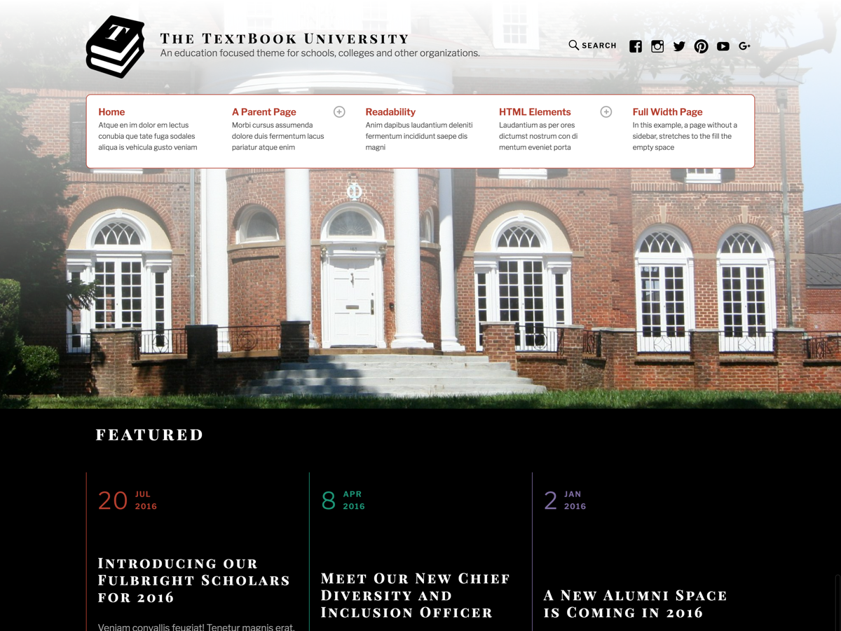 TextBook theme screenshot