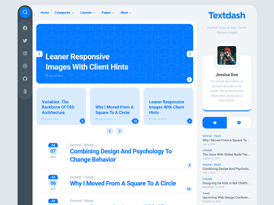 Textdash theme screenshot