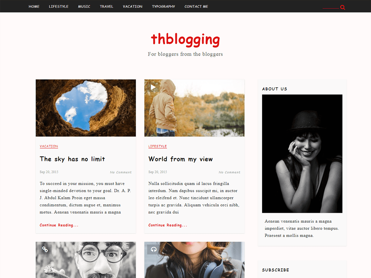 TH Blogging theme screenshot