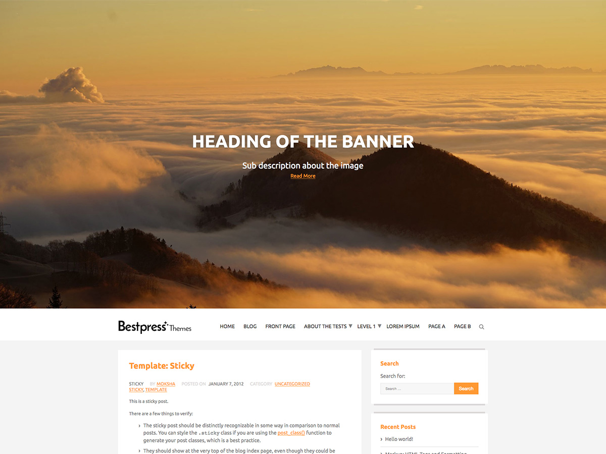 The Best Blog theme screenshot