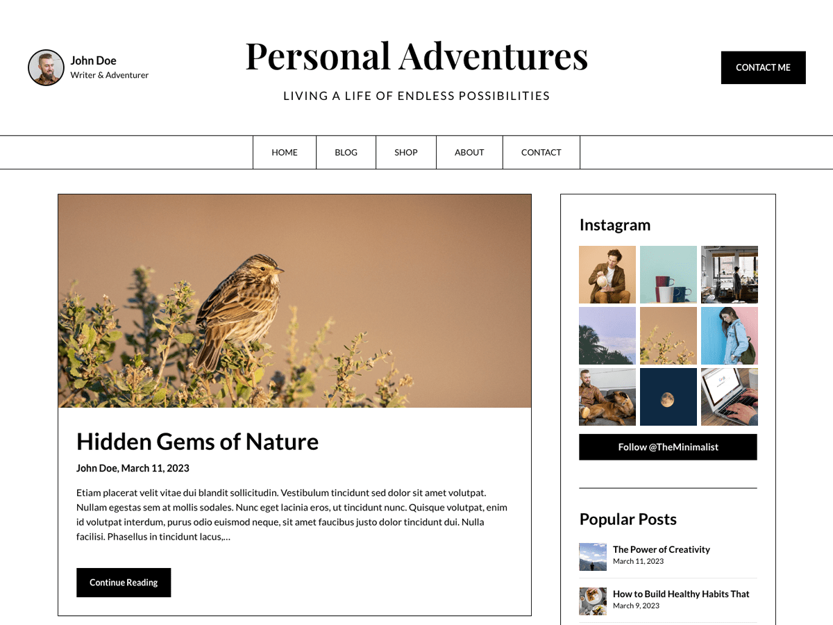The Blog Journey theme screenshot