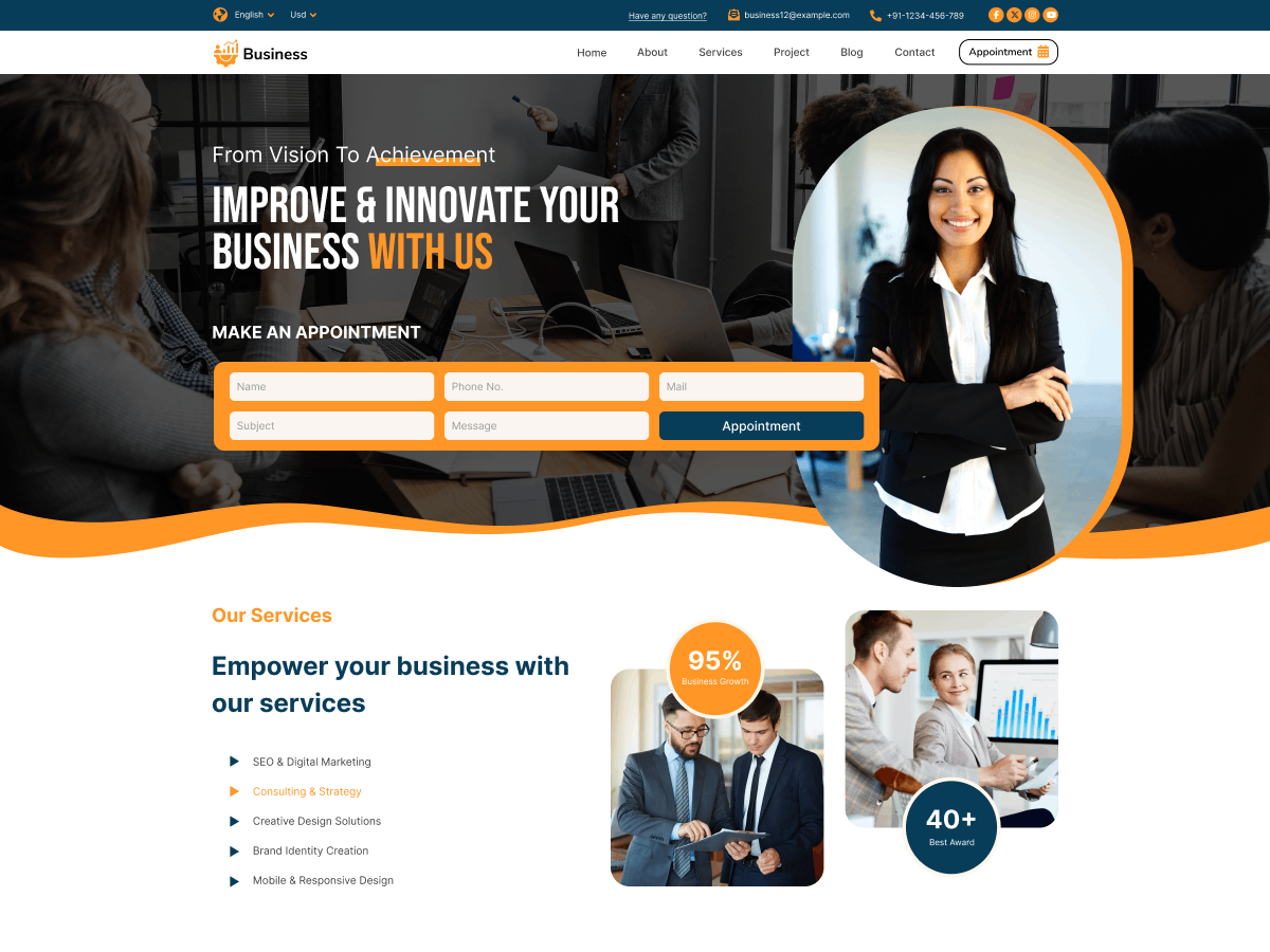 The Business Blocks theme screenshot