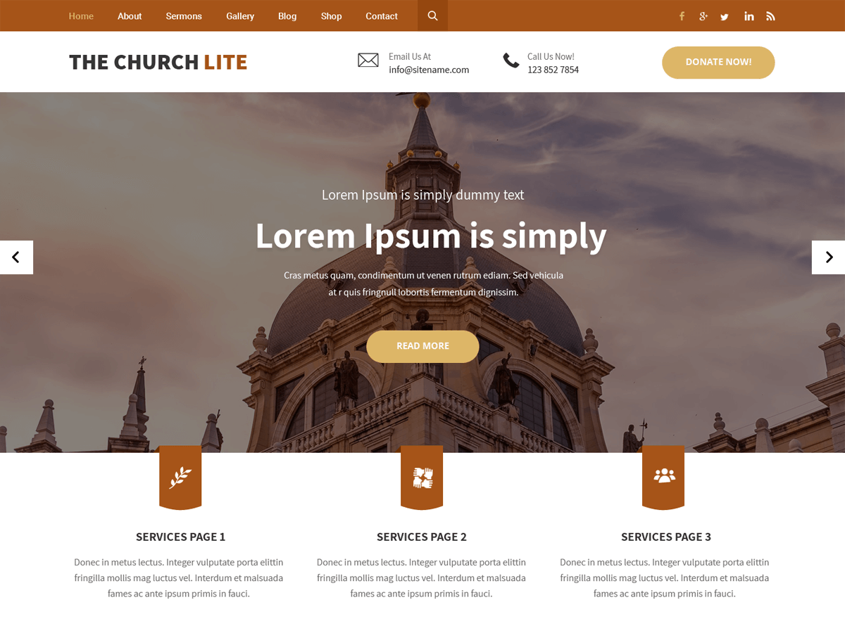 The Church Lite theme screenshot