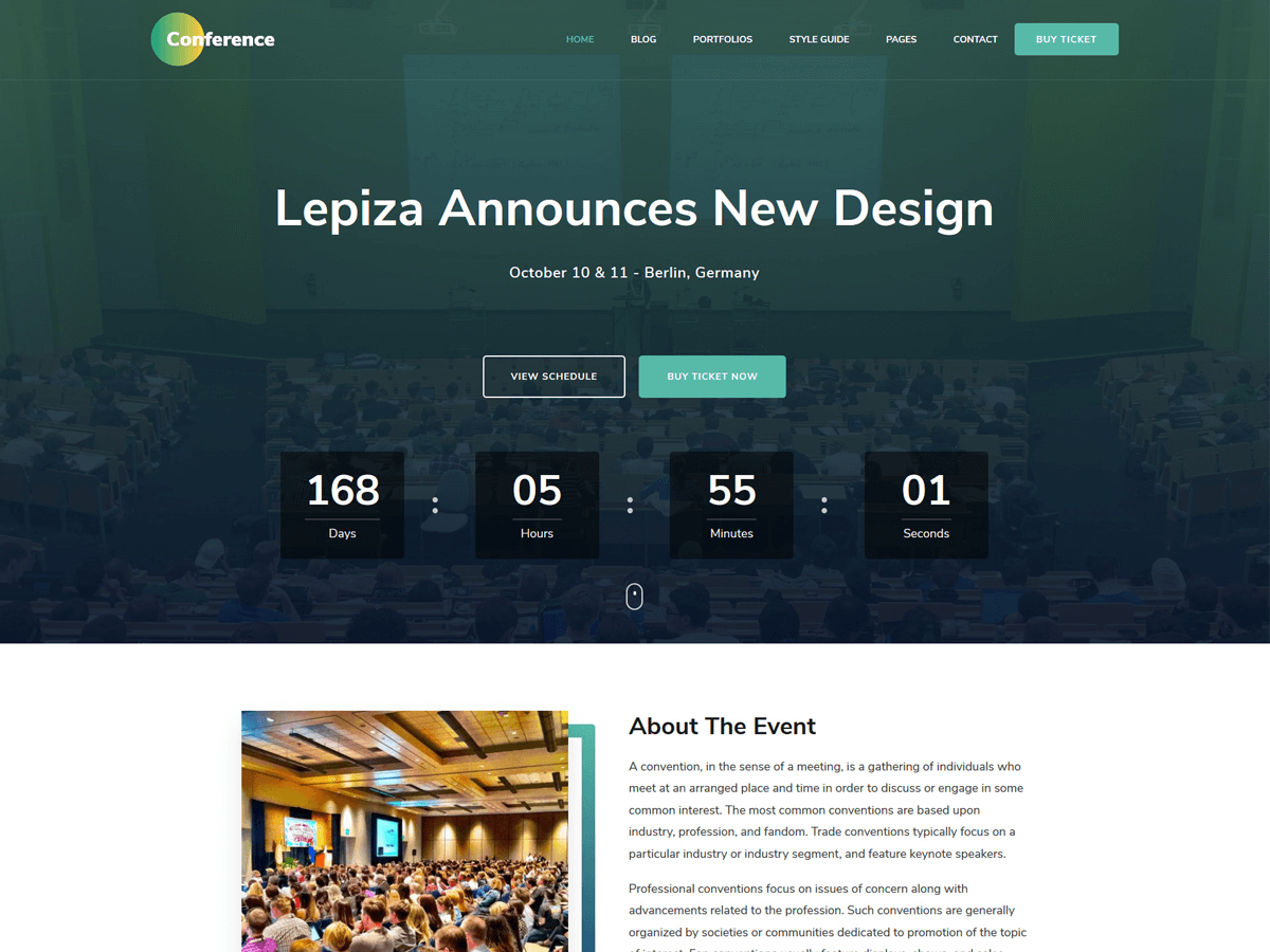 The Conference theme screenshot