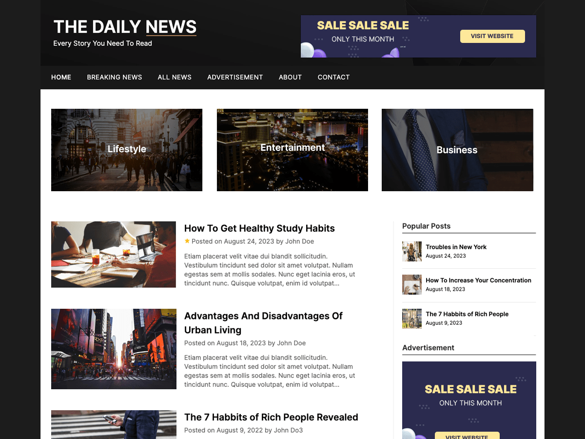 The Daily News theme screenshot