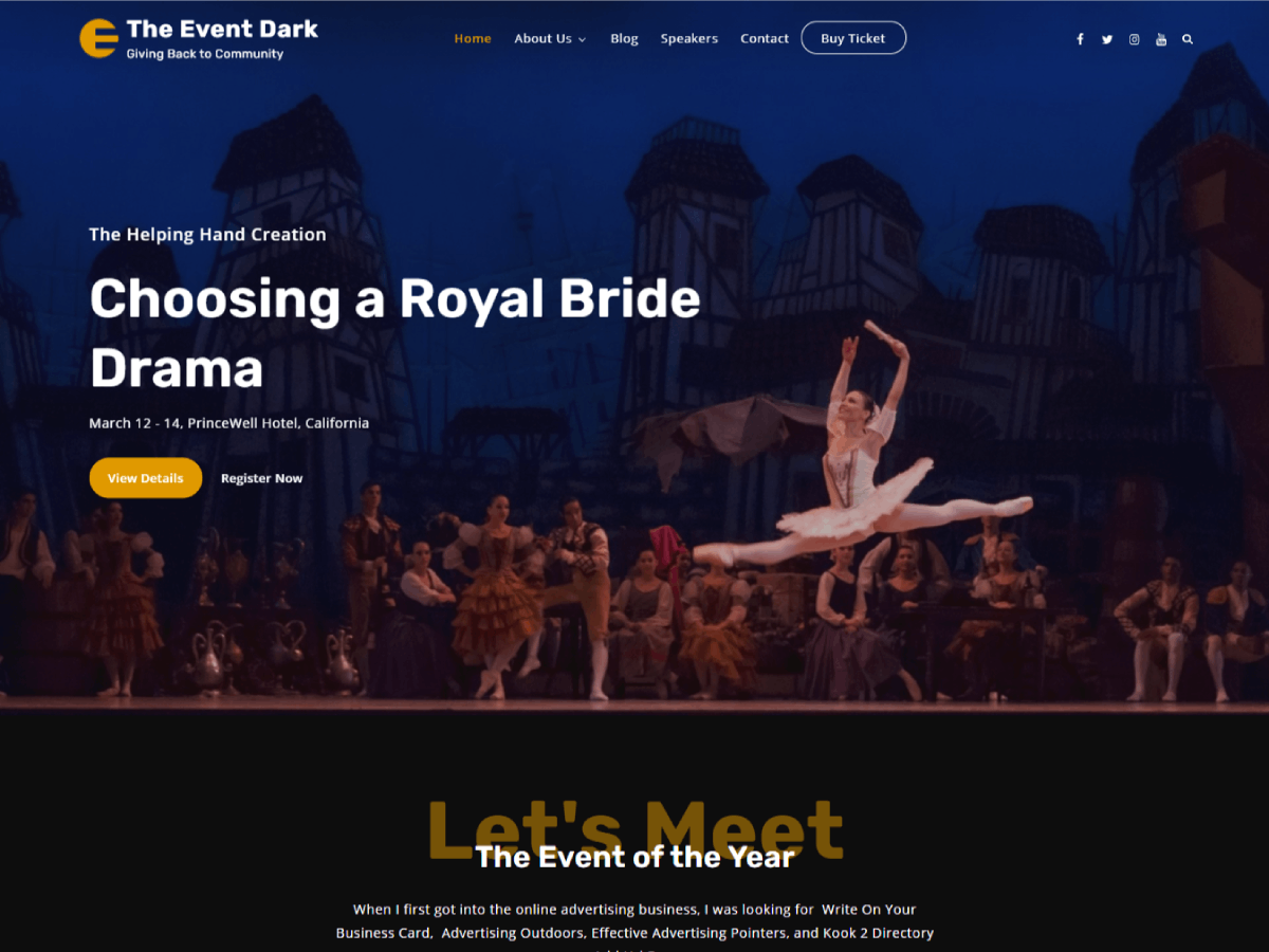 The Event Dark theme screenshot