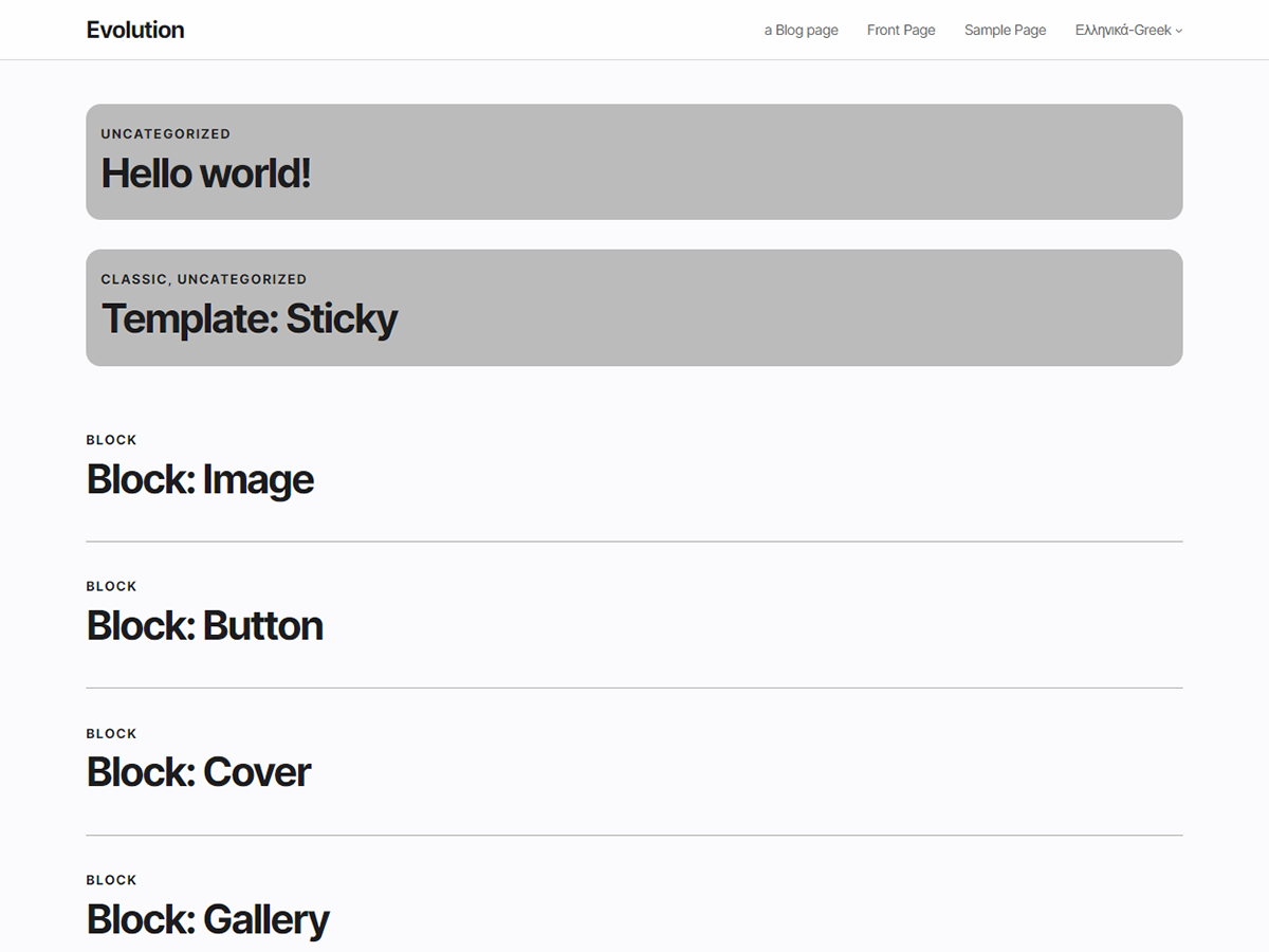 The Evolution theme screenshot