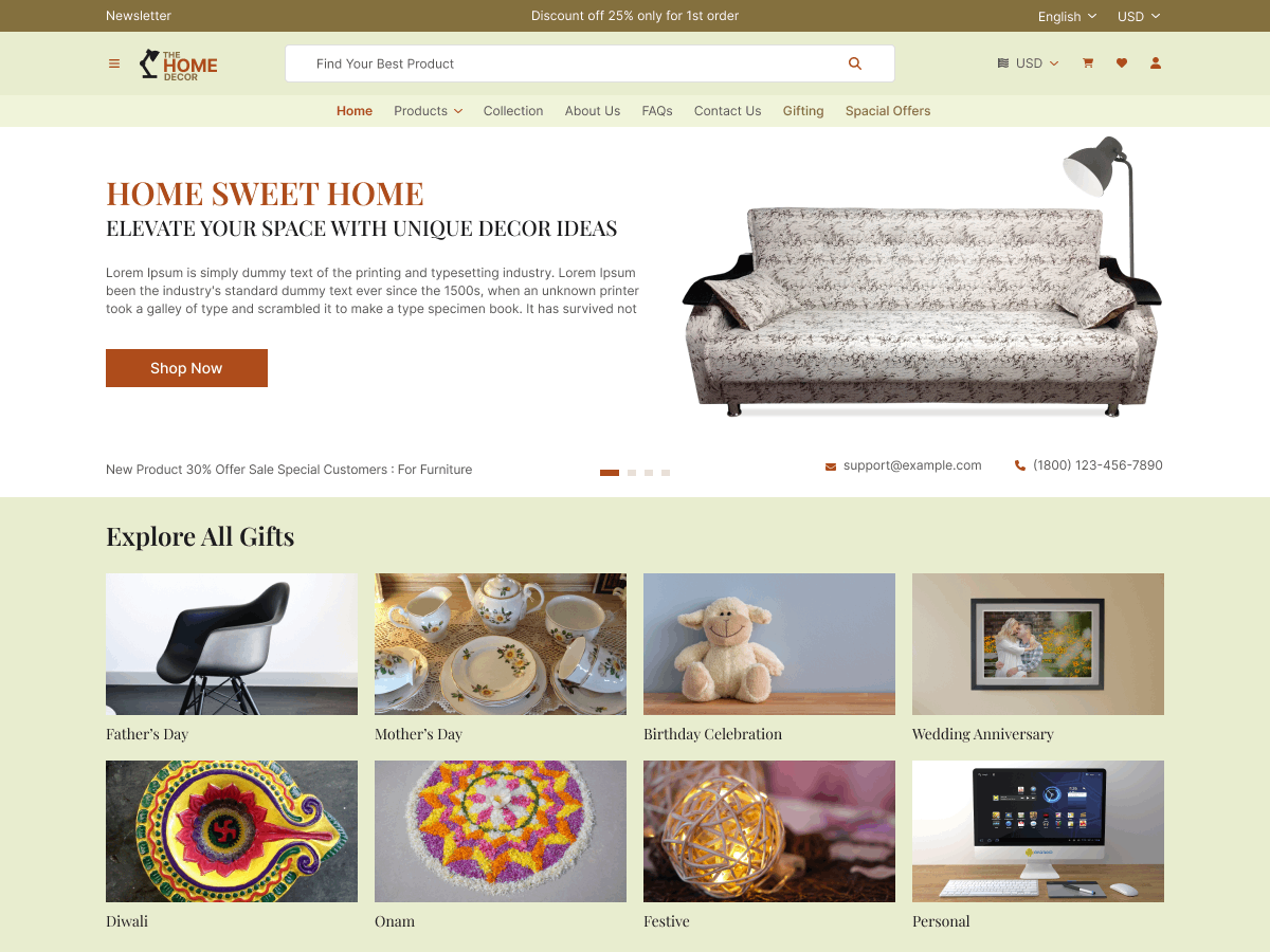The Home Decor theme screenshot
