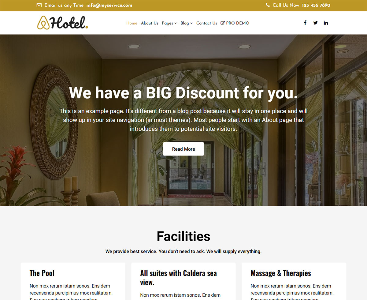 The Hotel theme screenshot