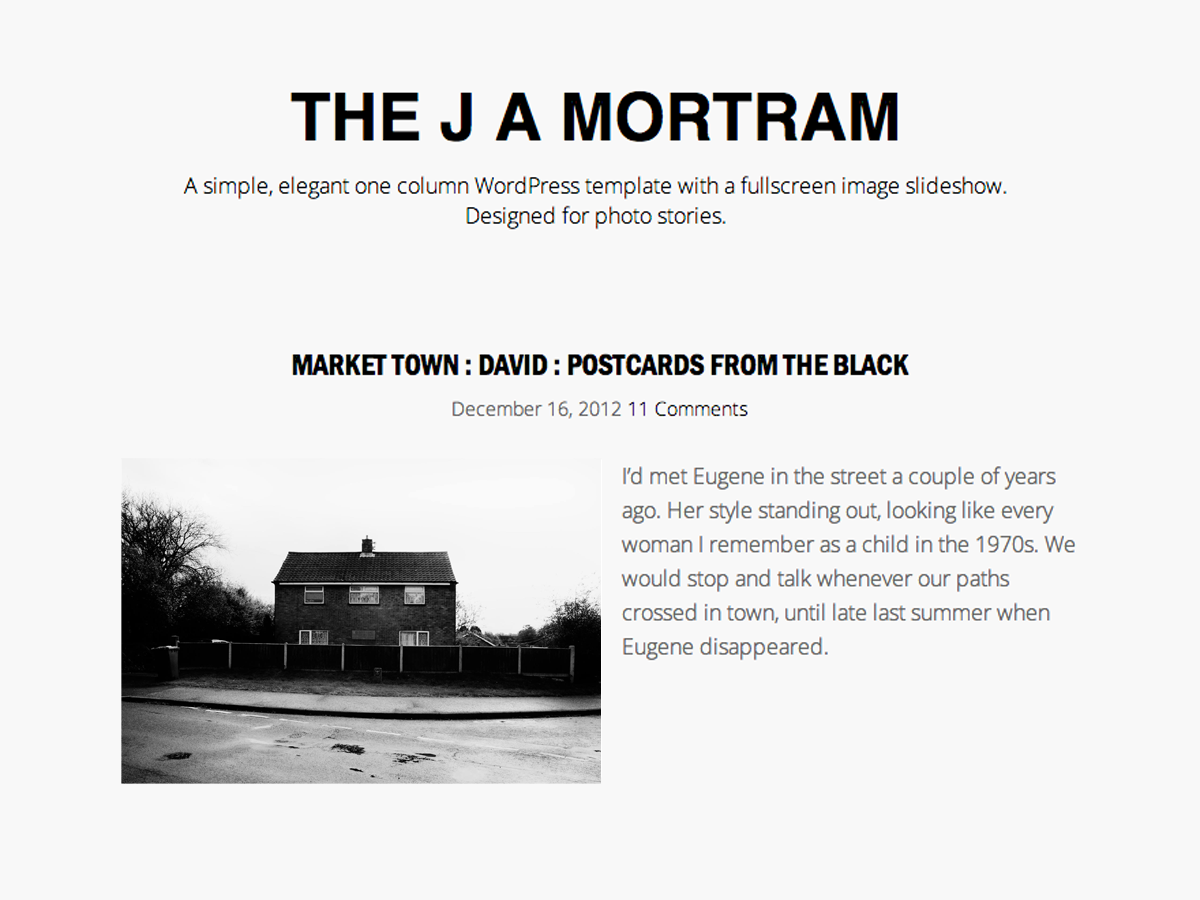 The J A Mortram theme screenshot