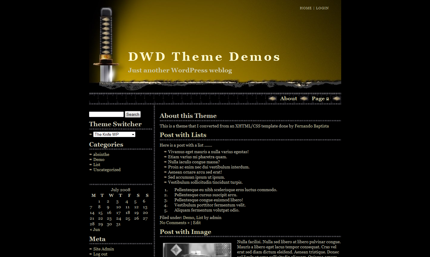 The Knife WP theme screenshot