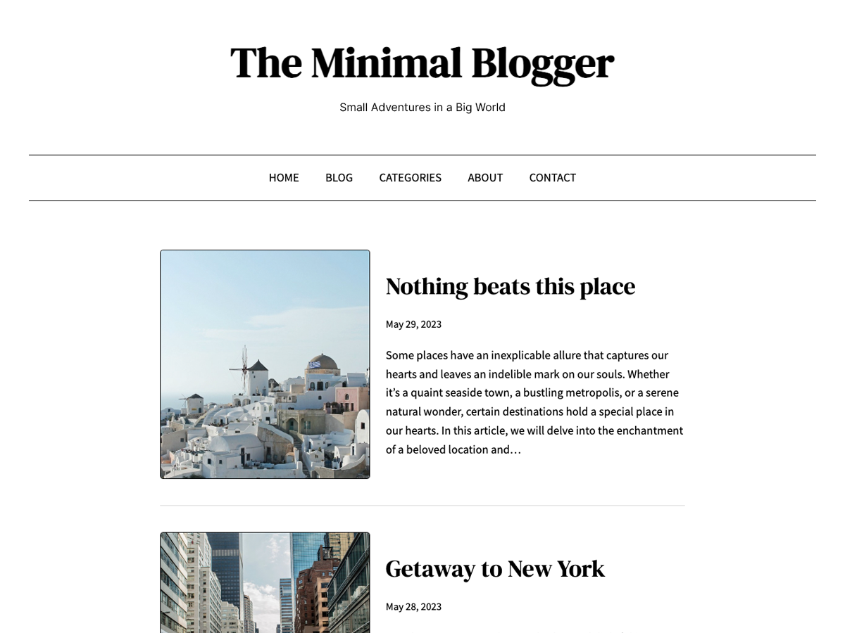 The Minimal Blogger theme screenshot