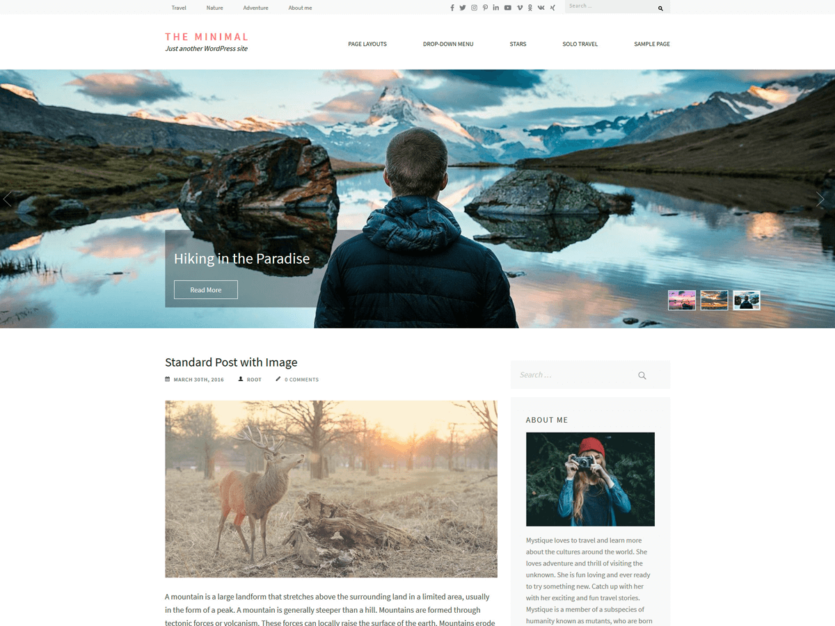The Minimal theme screenshot